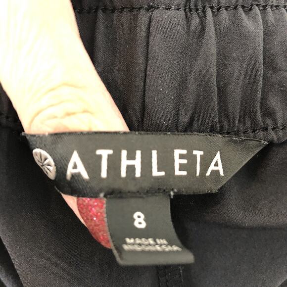 Athleta Women's Black Skyline Shorts w/Adjustable Tie Belt Paperbag Waist Size 8 - Picture 6 of 8